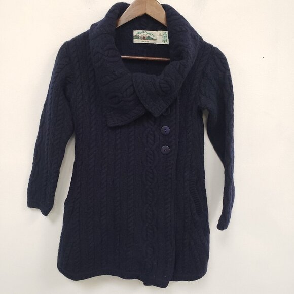 Aran Crafts Ireland Womens Merino Wool Fisherman Cable Knit Sweater Size XS Blue - Picture 1 of 10